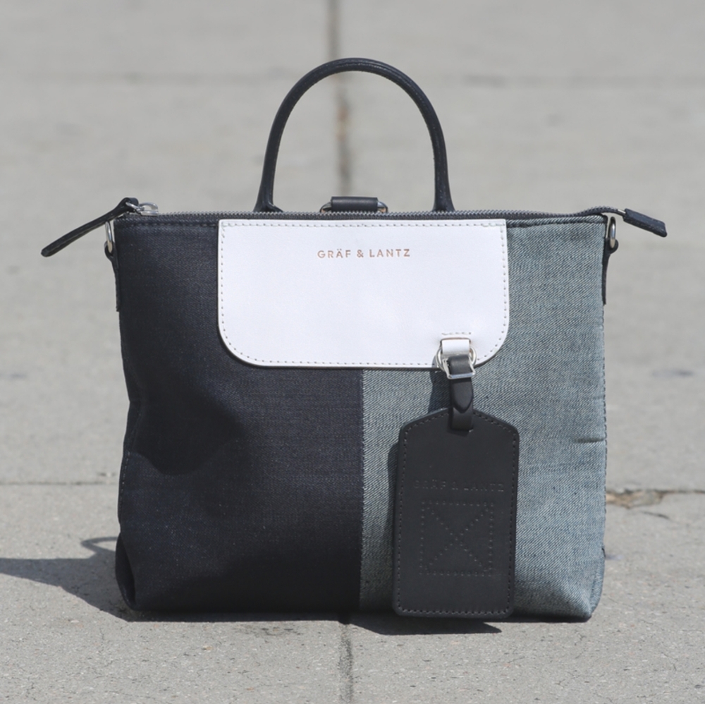 Gräf & Lantz Two-Tone Canvas Tote Bag in Black and Gray